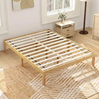 Costway 14-Inch Wooden Platform Bed Frame for Twin, Full, and Queen Sizes with Rubber Support - image 4