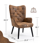 AVAWING Tufted Wingback Accent Chair with Arms - Rustic Design - image 6