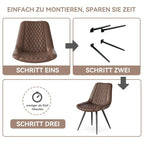 Set of 2 Leather Dining Chairs with Metal Legs - image 16