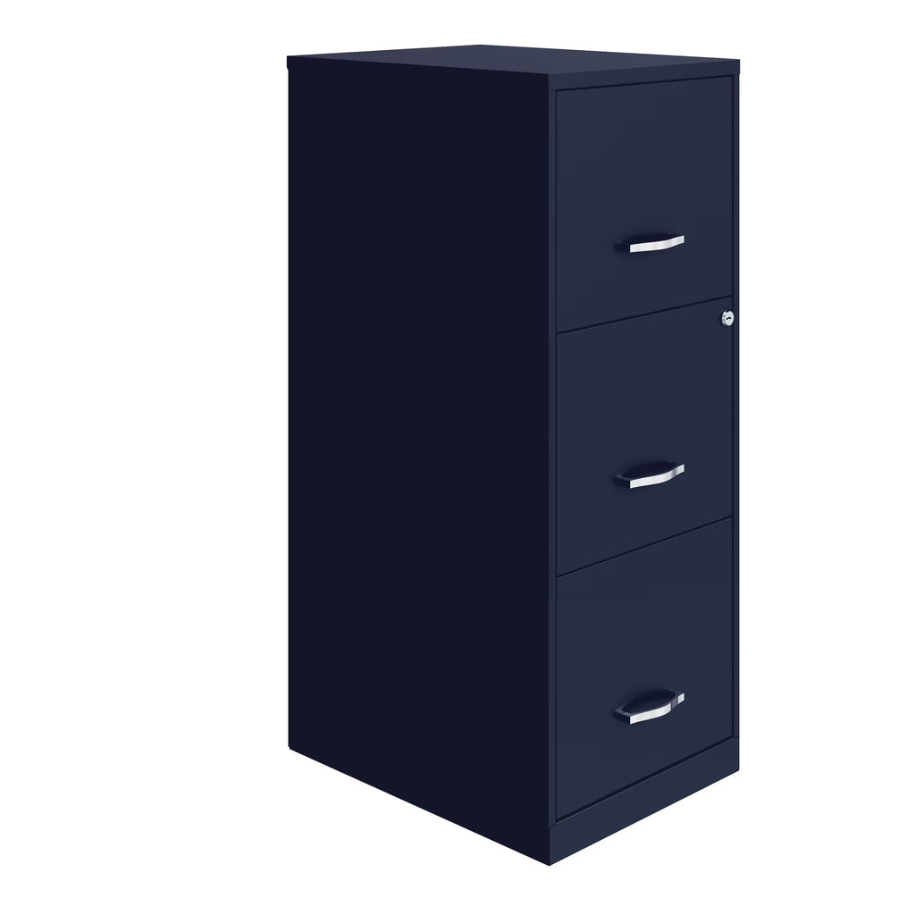 Space Solutions 18" Deep 3 Drawer Smart Letter Width Vertical File Cabinet, Navy - image 1