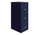 Space Solutions 18" Deep 3 Drawer Smart Letter Width Vertical File Cabinet, Navy - image 1