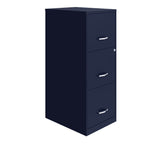 Space Solutions 18" Deep 3 Drawer Smart Letter Width Vertical File Cabinet, Navy - image 1
