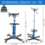1660 Pounds Hydraulic Car Transmission Jack Vertical Lift with 360° Swivel Wheel Pedal ,Blue,33"-70"(0.75Ton) - image 4