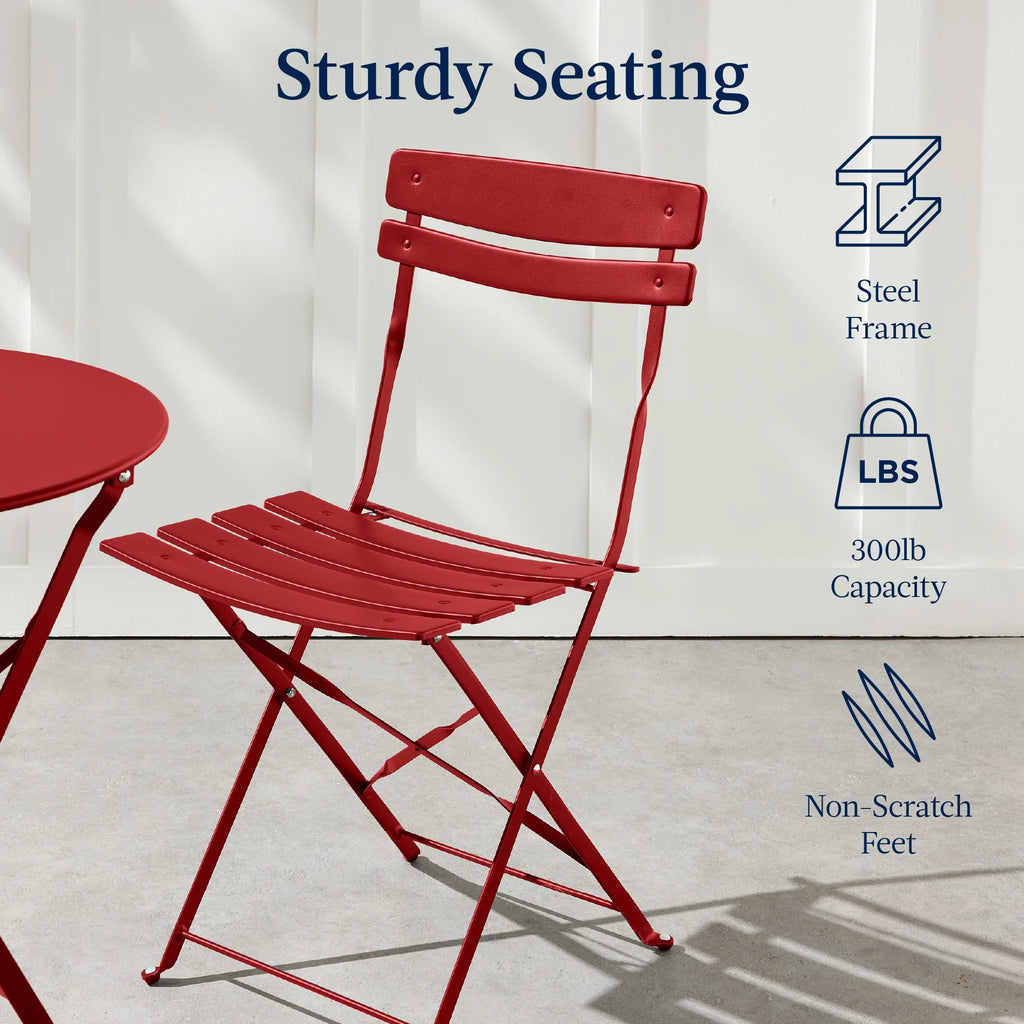 Best Choice Products 3-Piece Small Bistro Set, Folding Patio Furniture Set of 2 Chairs and Table - Black - image 67