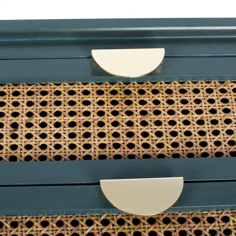 Natural Rattan 2-Drawer Side Table - Perfect for Bedroom, Living Room, or Study - image 2