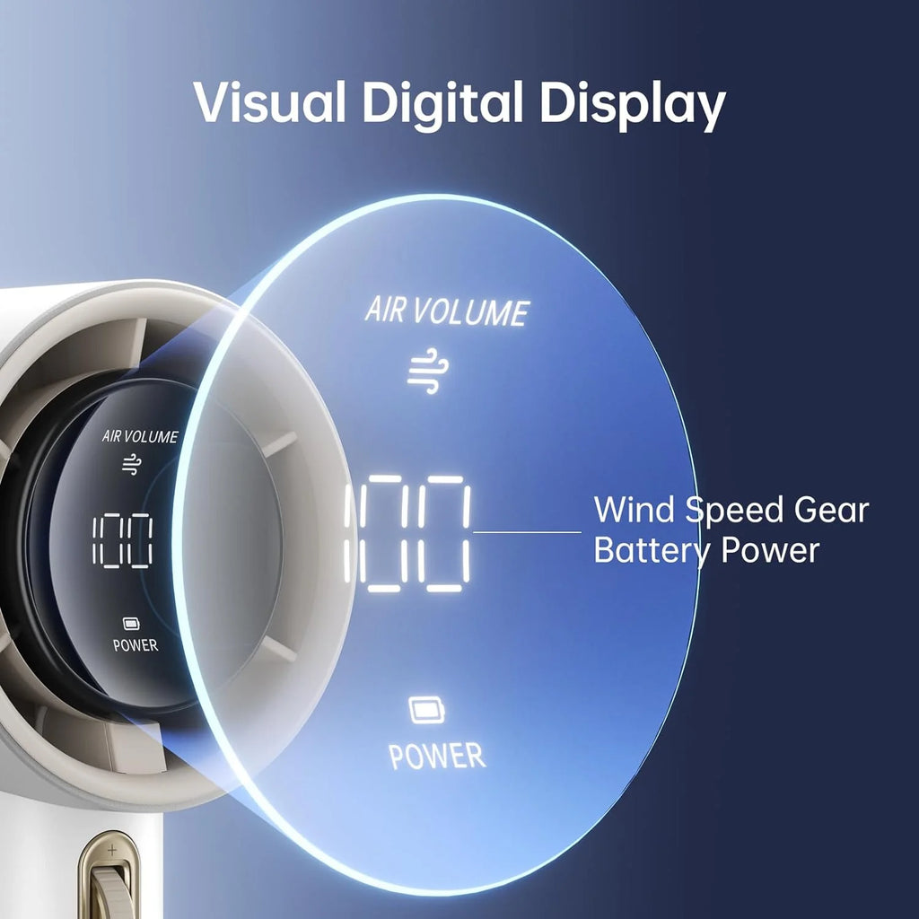 Portable Handheld Fan,Speed(1-100) Adjustable Turbo Mini Fan,5000mAh Battery Rechargeable Personal Fan with Metal Body,Digital Display,Gifts for Women Men Travel/Camping/Outdoor-Grey - image 23
