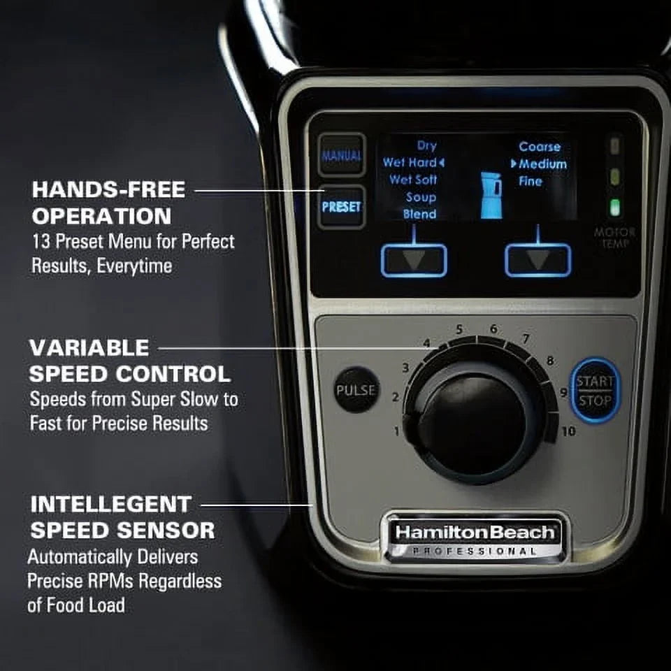 Hamilton Beach Professional 2.2 HP 120V Juicer Mixer Grinder with 3 Stainless Steel Jars, 1.5 Liters, Model 58770 - image 13