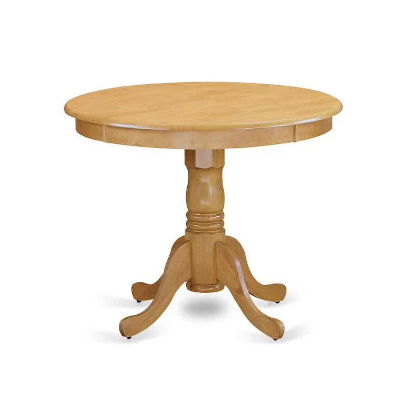 East West Furniture Antique Round Dining Table - 36x36 Inch Kitchen Table with Pedestal Base (Multiple Finish Options) - image 8