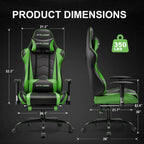 GTRACING Gaming Chair, Ergonomic Office Desk Chair with Lumbar Support, PU Leather, Footrest & Adjustable Headrest, Red - image 25