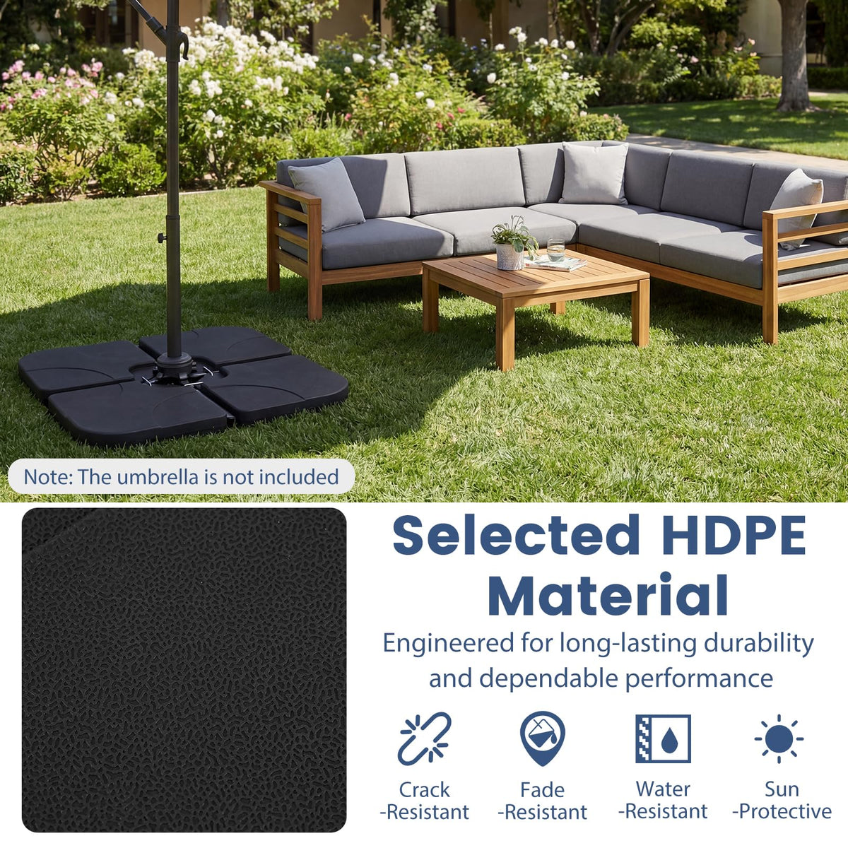 Tangkula 4 Piece 164 Lbs Umbrella Base for Patio - image 3