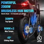 Electric bike Q20, 2000W, 52V, 30-180 miles, all-terrain fat bike for adults - image 5