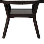 Kate 47-Inch Round Dining Table with Faux Marble Surface in White and Brown - image 5