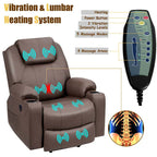Electric Power Lift Recliner, Leather Massage Reclining Sofa, Elderly Lift Chair with Lumbar Heating & 8 Vibrating Nodes, Cup Holder, USB Port - image 10