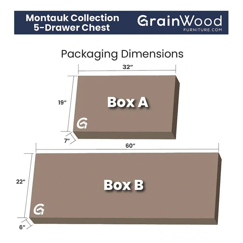 Montauk Solid Wood Chest with 5 Drawers by Grain Wood Furniture - image 5