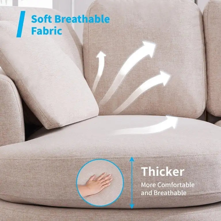 L Shape Sectional Sofa with Chaise and Cushioned Seating - image 5
