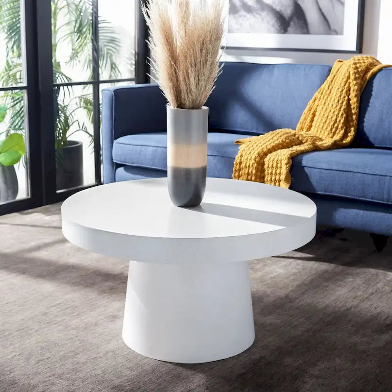 SAFAVIEH Berenice Round Coffee Table - Paper Mache - Dimensions: 31.6" W x 31.6" L x 17.8" H - image 3