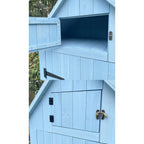 Hanover Sturdy Durable Waterproof Wood Outdoor Vertical Storage Shed, 70.40"x 30.30"x21.30", Blue - image 10