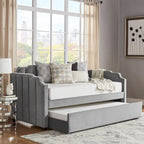 iNSPIRE Q Modern Chareau Glam Grey Velvet Daybed - image 3