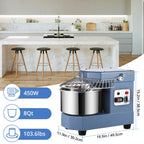 2025  8Qt Commercial Food Mixer, 450W Dual Rotating Dough Kneading Machine w Food-grade Stainless Steel Bowl, Security Shield & Timer, Commercial - image 8