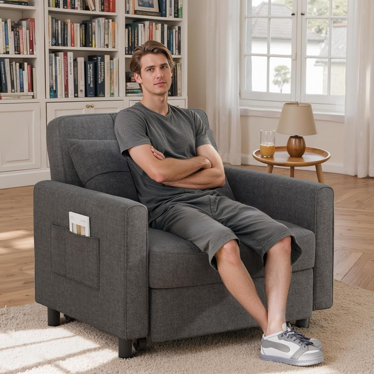 Sofa Bed Chair 3 in 1 Convertible Pullout Single Sleeper Chair Bed Spacious Multifunctional Sofa - image 21