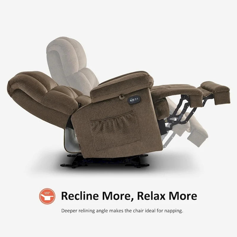 MCombo Heated Massage Electric Recliner Chair for Living Room - Fabric R6233 - image 24