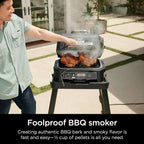 7-in-1 Grill & Smoker with Thermometer, Air Fryer, BBQ, Bake, Roast, Broil - Portable Electric Outdoor Grill, Grey - image 8