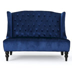 Christopher Knight Home Leora Contemporary Glam Tufted Velvet Wingback Loveseat - image 9