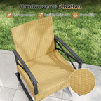 Tangkula 3 Pieces Outdoor Rocking Chairs Set for Garden - image 9