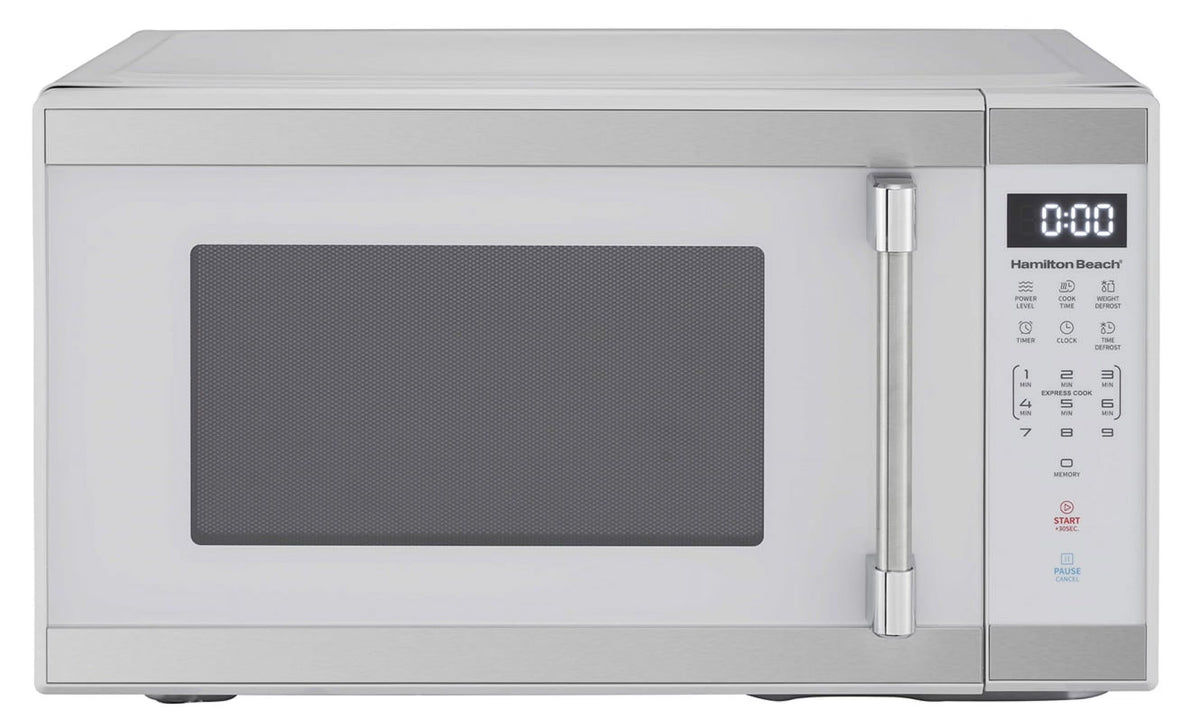 Hamilton Beach 1.1 Cu. Ft. Countertop Microwave Oven, 1000 Watts, White Stainless Steel - image 1
