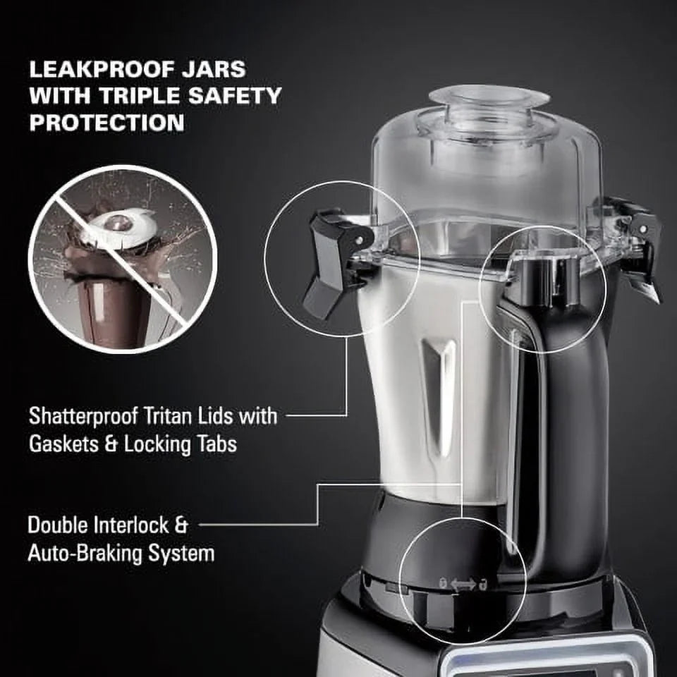 Hamilton Beach Professional 2.2 HP 120V Juicer Mixer Grinder with 3 Stainless Steel Jars, 1.5 Liters, Model 58770 - image 12