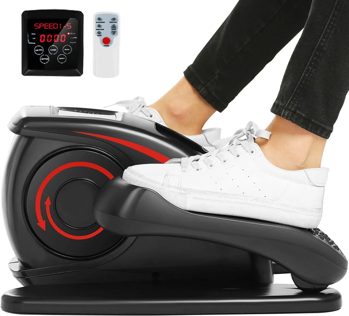 Under Desk Elliptical, Electric Ellipse Leg Exerciser While Sitting for Seniors Adults, Quiet Portable Motorized Seated Foot Pedal Exerciser with Remote Control for Home Office Use - image 2