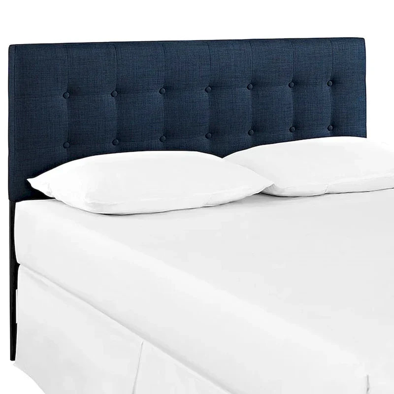 Hixson Elegant Dark Blue Fabric King Size Headboard - image 4