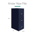 Space Solutions 18" Deep 3 Drawer Smart Letter Width Vertical File Cabinet, Navy - image 10