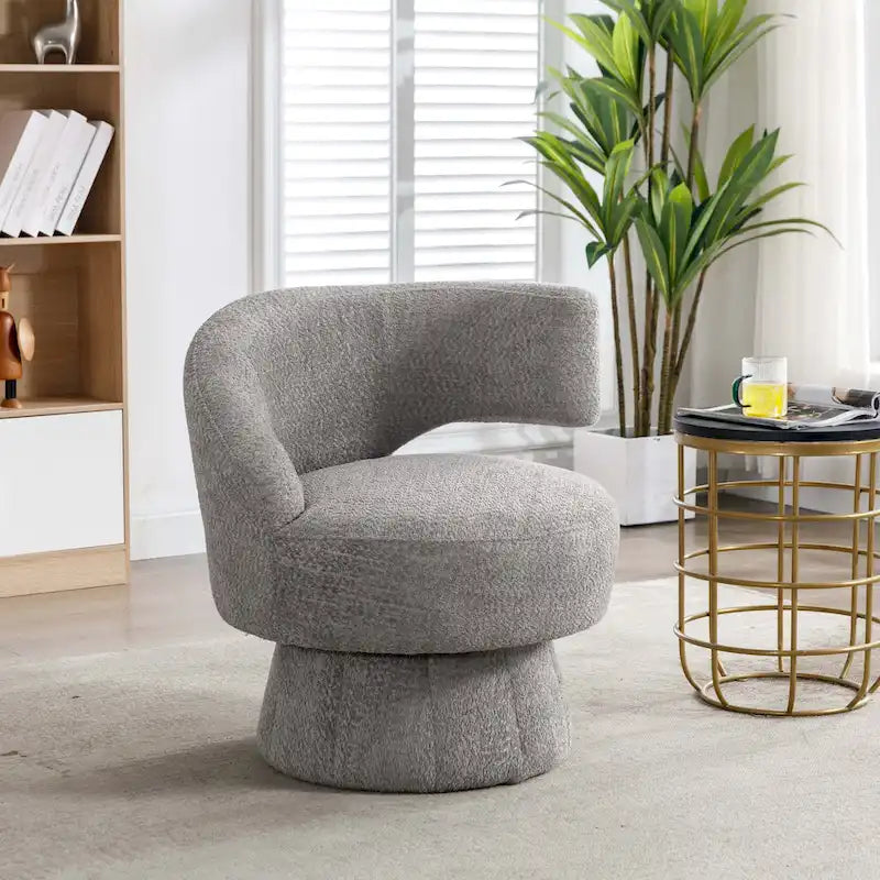 360-Degree Swivel Cuddle Barrel Accent Chairs with Plush Upholstery - image 3