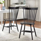 Set of 2 Spindle Back Dining Chairs Solid Rubberwood Farmhouse Style - image 29
