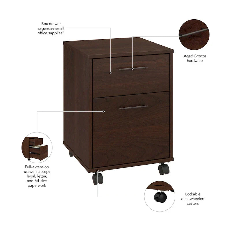 Bush Furniture Key West Mobile File Cabinet with 2 Drawers - image 50
