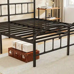 Sturdy 18-Inch High Steel Tube Iron Bed with Double Wave Headboard and Footboard - image 23