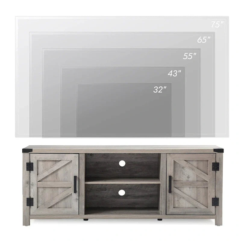 Rustic Farmhouse Barndoor TV Stand - Entertainment Center for TVs up to 70 Inches - image 7