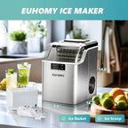 EUHOMY 14'' Cube Ice Compact Ice Maker Selectable Ice Thickness with Water Bucket - image 2