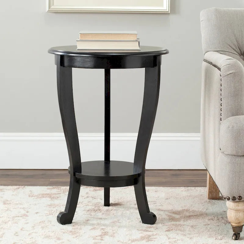 SAFAVIEH Carlotta Grey Pedestal Side Table - Dimensions: 18.1" W x 18.1" D x 26" H - image 3