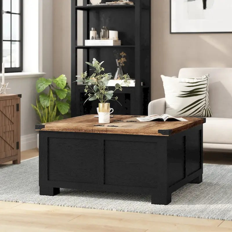Contemporary Farmhouse Coffee Table Featuring Concealed Storage - image 4