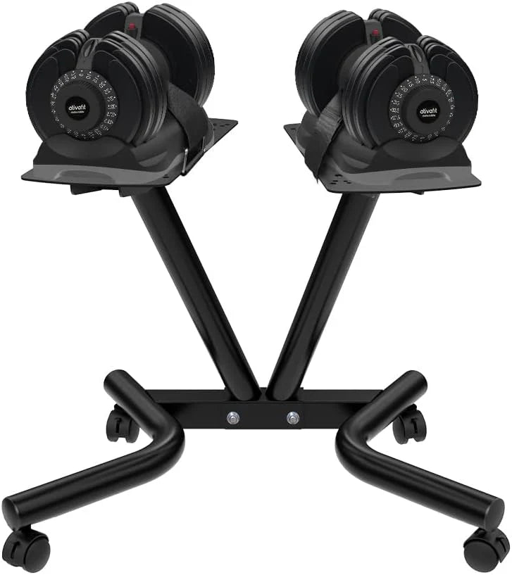 Dumbbell Stand Fitness Dial Dumbbell Rack with Adjustable Belt for Home Gym Set - image 2