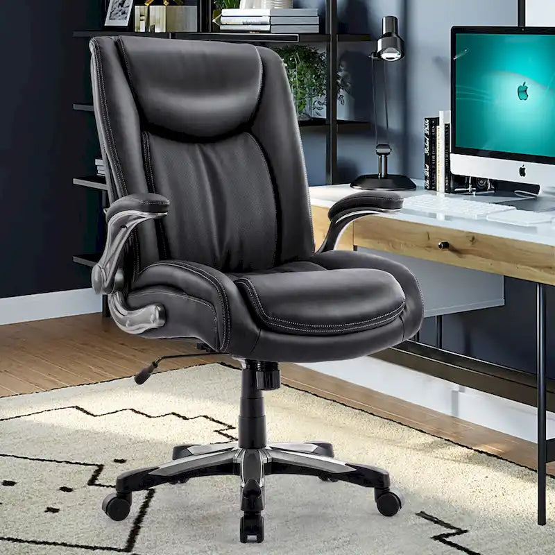 Ergonomic Office Chair with High Back Flip Up Armrests and Rolling Base - image 7