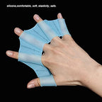 Swim Fins for Lap Swimming Silicone Gloves 1 Pair Swimming Equipment Unisex Shark Fin Swimming Fins(Size:Large,Color:Blue) - image 4