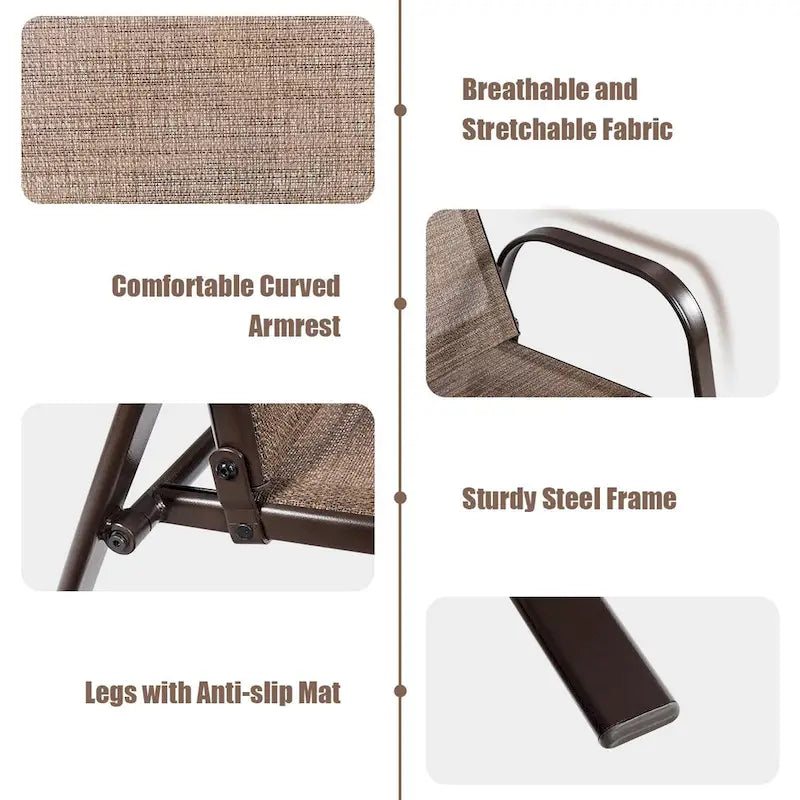Costway Set of 4 Patio Chairs with Armrests for Garden and Deck - View Details - image 15