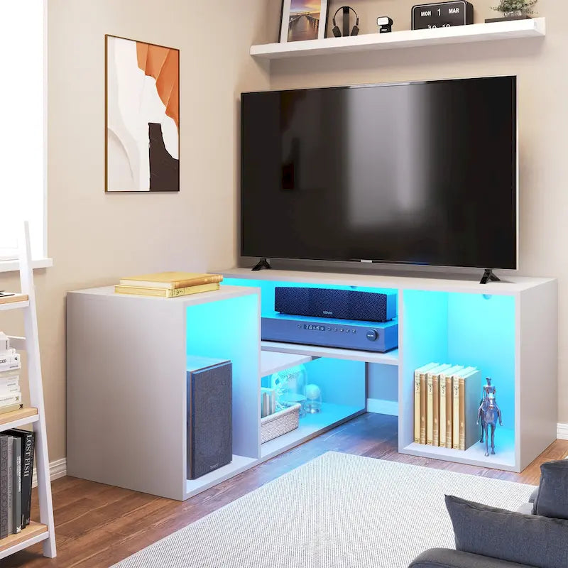 Modern Modular TV Stand with LED Lighting & Open Storage - image 15