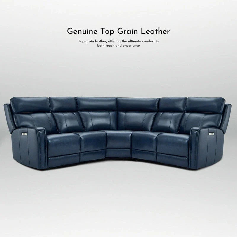 104" 3-Color Genuine Leather Power Reclining Sectional Sofa with Zero Gravity Feature, USB & USB-C Ports, and 2 Stationary Armless Chairs - image 23