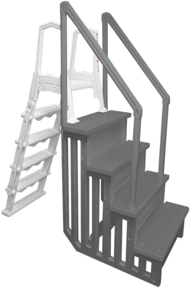 Select Anti-Slip in-Pool Steps / Gray / for Above Ground Swimming Pools / Can Mount to Decks 48" to 54" H / Safety Stairs Capacity Up to 300 lbs - image 5