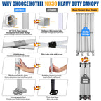 HOTEEL 10x15 Heavy Duty Canopy Tent ,Pop up Canopy for Parties Wedding,Commercial Easy up Gazebo with Roller Bag,UV 50+ &,White - image 34