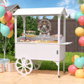 Candy Cart with Wheels for Party，Wood Dessert Cart with Storage Cabinet - image 1